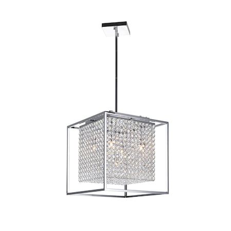 Cwi Lighting Cube 5 Light Chandelier With Chrome Finish QS8381P14C-S
